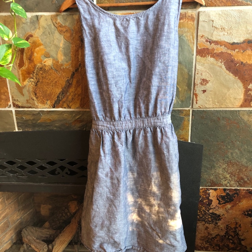 Sz m gap chambray backless dress